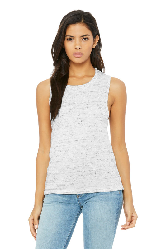 BELLA+CANVAS  Women's Flowy Scoop Muscle Tank. BC8803 White Marble