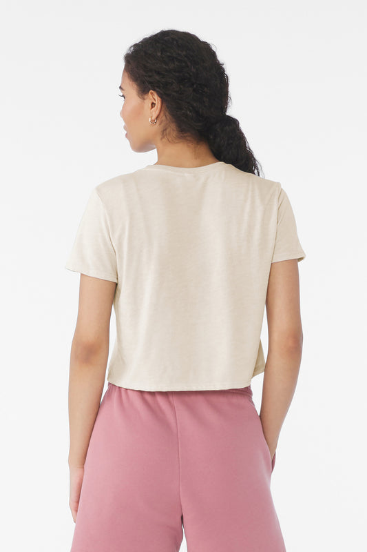 Bella+Canvas Women's Flowy Cropped Tee BC8882 Heather Dust