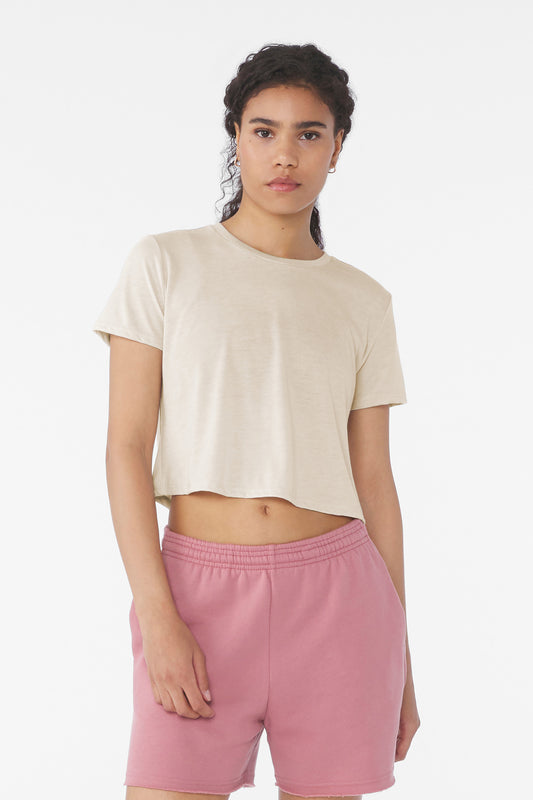 Bella+Canvas Women's Flowy Cropped Tee BC8882 Heather Dust