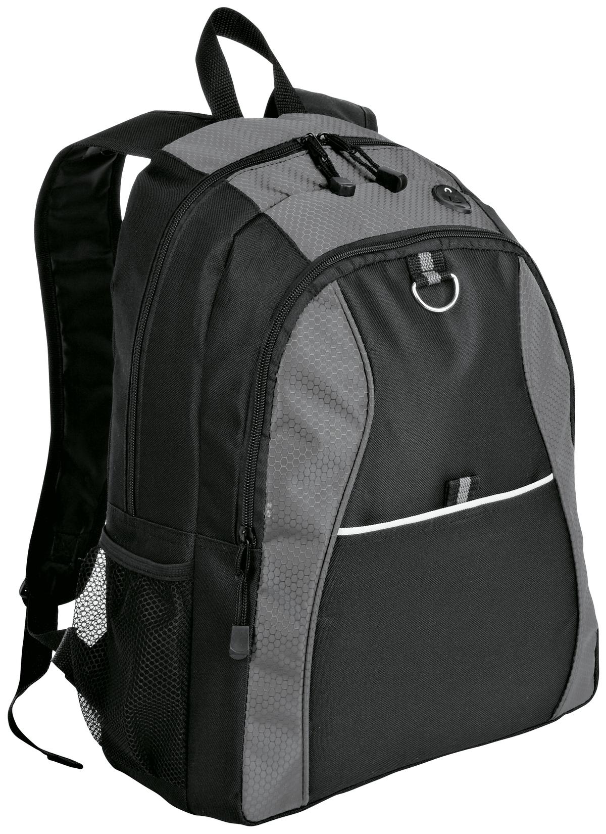 Port Authority Contrast Honeycomb Backpack BG1020 Grey/ Black