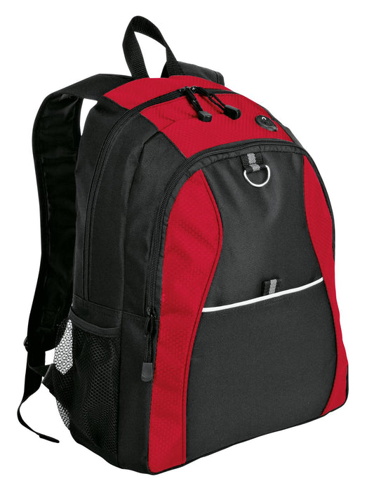 Port Authority Contrast Honeycomb Backpack BG1020 Red/ Black