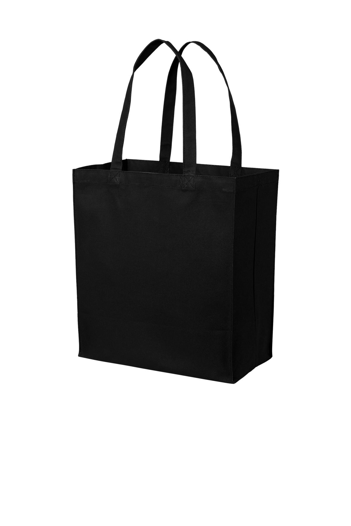Port Authority Cotton Canvas Over-the-Shoulder Tote BG426 Deep Black