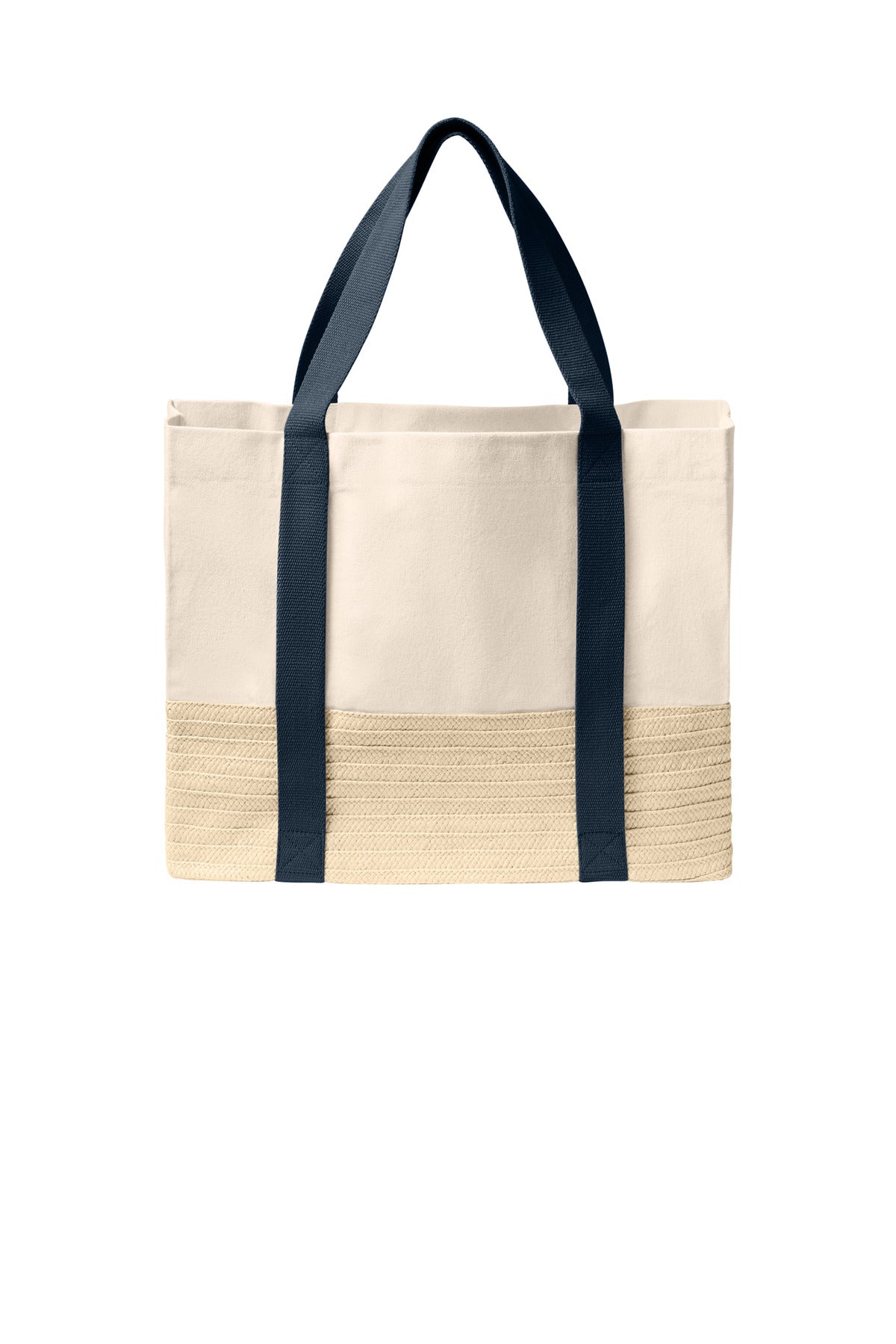 Port Authority Straw Market Tote BG450 River Blue Navy