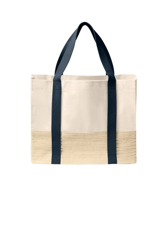 Port Authority Straw Market Tote BG450 River Blue Navy