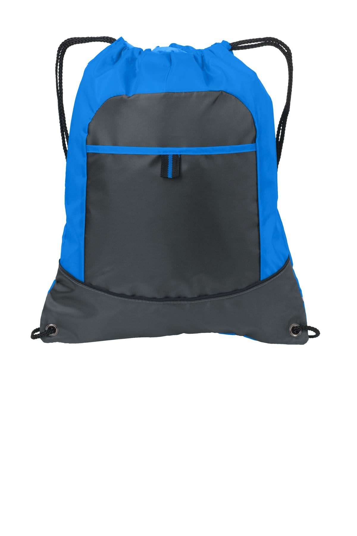 Port Authority Pocket Cinch Pack BG611 Brilliant Blue/ Deep Smoke
