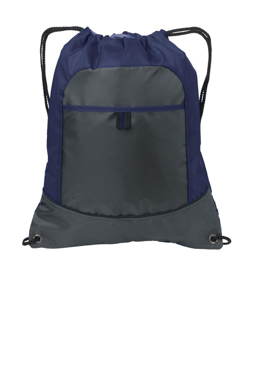 Port Authority Pocket Cinch Pack BG611 True Navy/ Deep Smoke