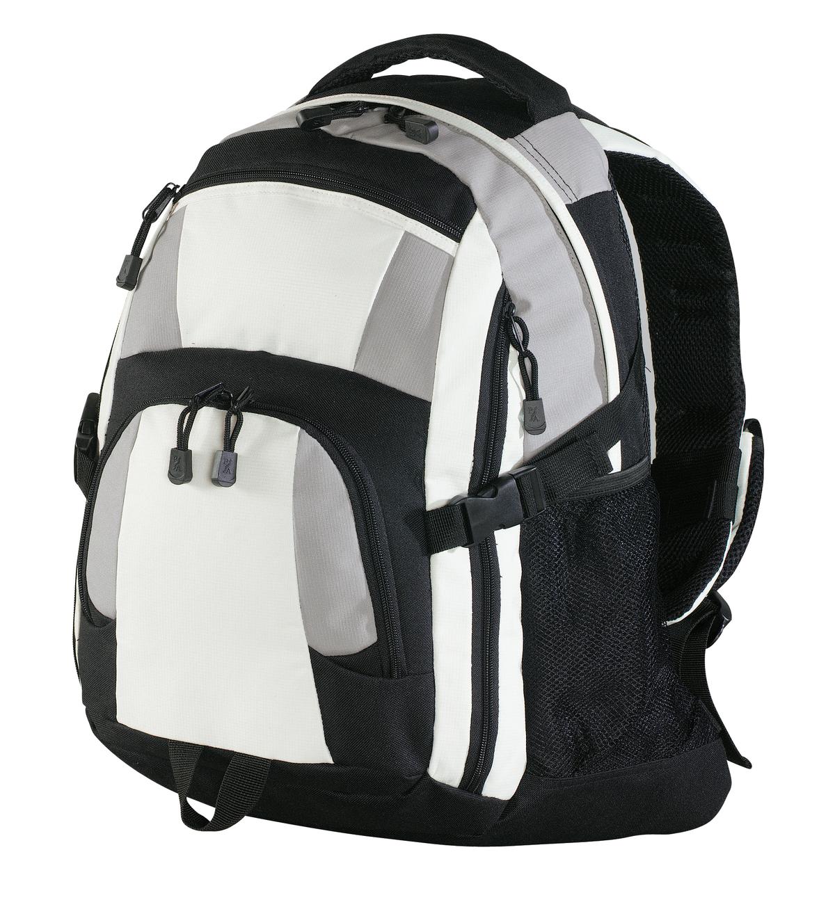 Port Authority Urban Backpack BG77 Black/ Light Grey/ Stone