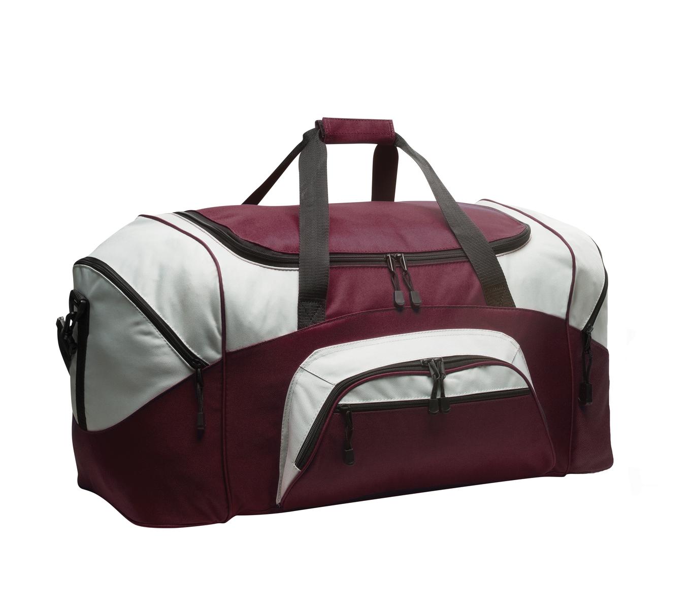 Port Authority - Standard Colorblock Sport Duffel BG99 Maroon/ Grey