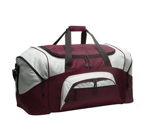 Port Authority - Standard Colorblock Sport Duffel BG99 Maroon/ Grey