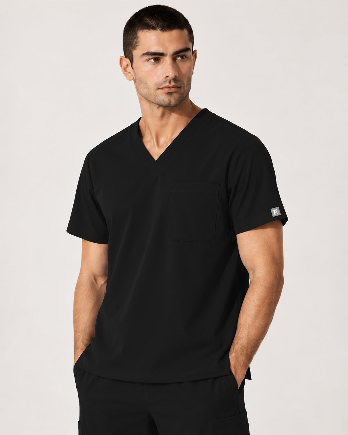 Foundry Men's 1505 Cobalt Men'S 1 Pocket V-Neck Top Black