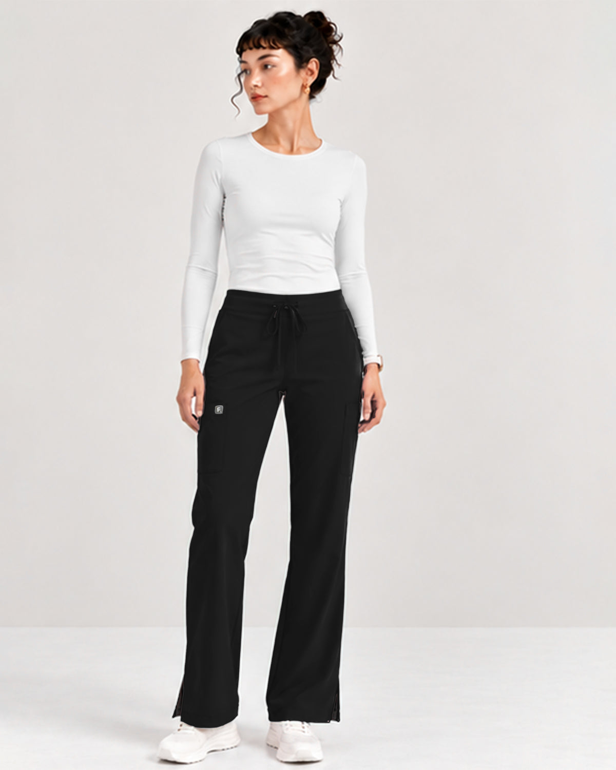 Foundry Women's 2005 Jasmine 5 Pocket Mini Flare Cargo Pant Black
