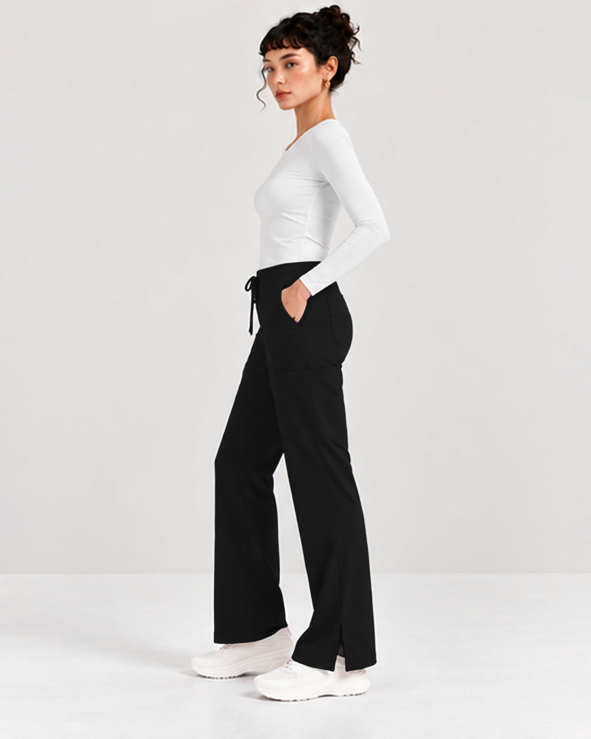 Foundry Women's 2005 Jasmine 5 Pocket Mini Flare Cargo Pant Black