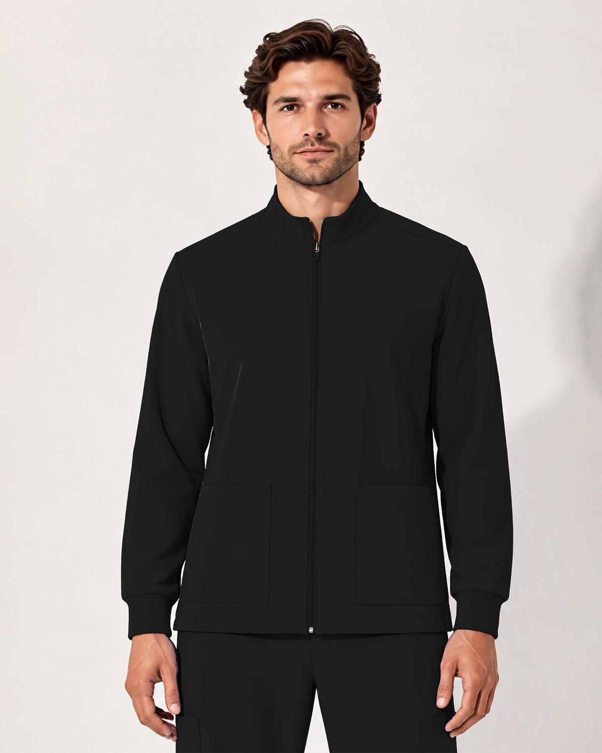 Foundry Men's 6505 Slate Men'S 2 Pocket Scrub Jacket Black