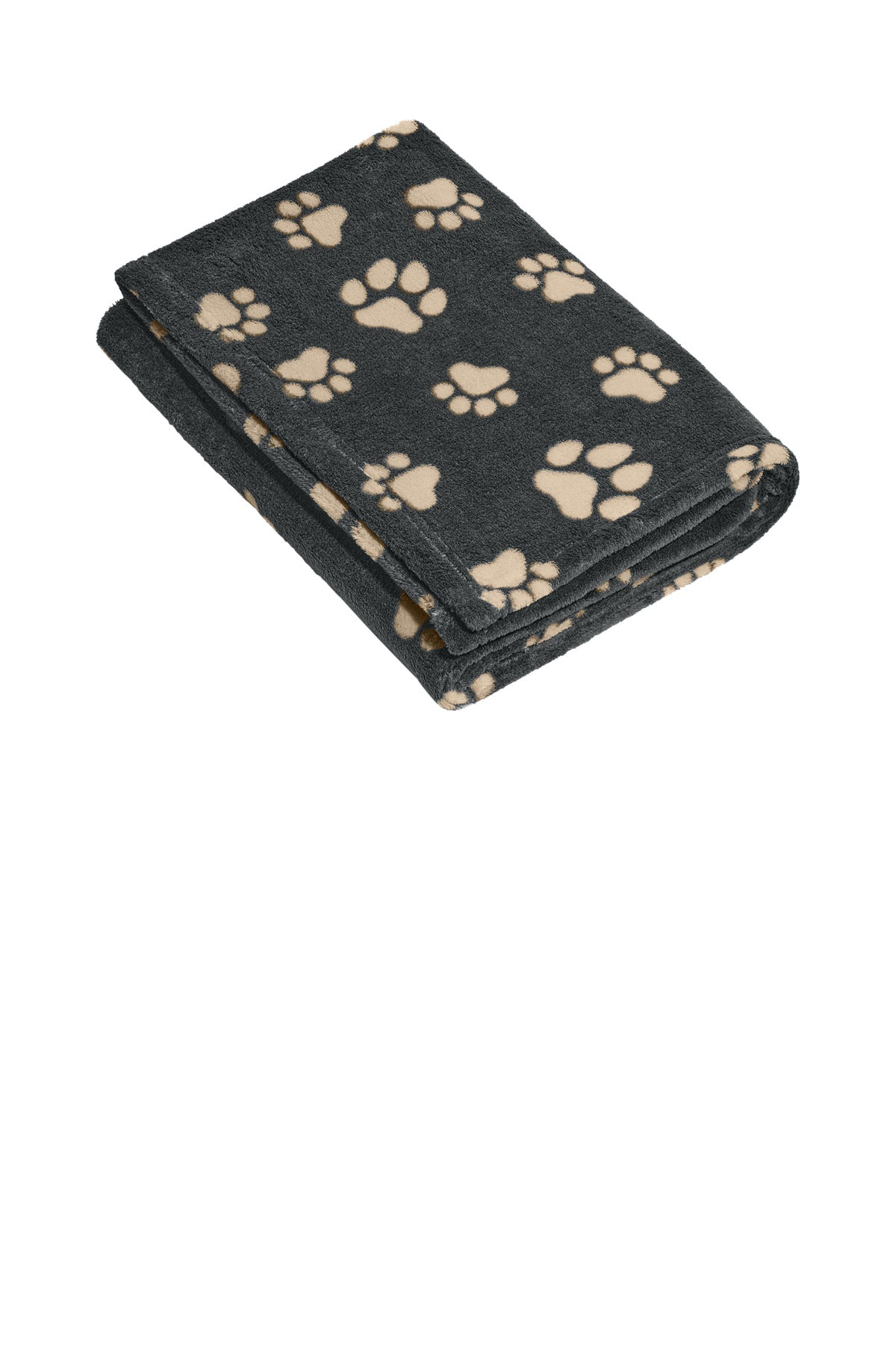 Port Authority Small Ultra Plush Blanket BP33 Graphite/ Biscuit Paws