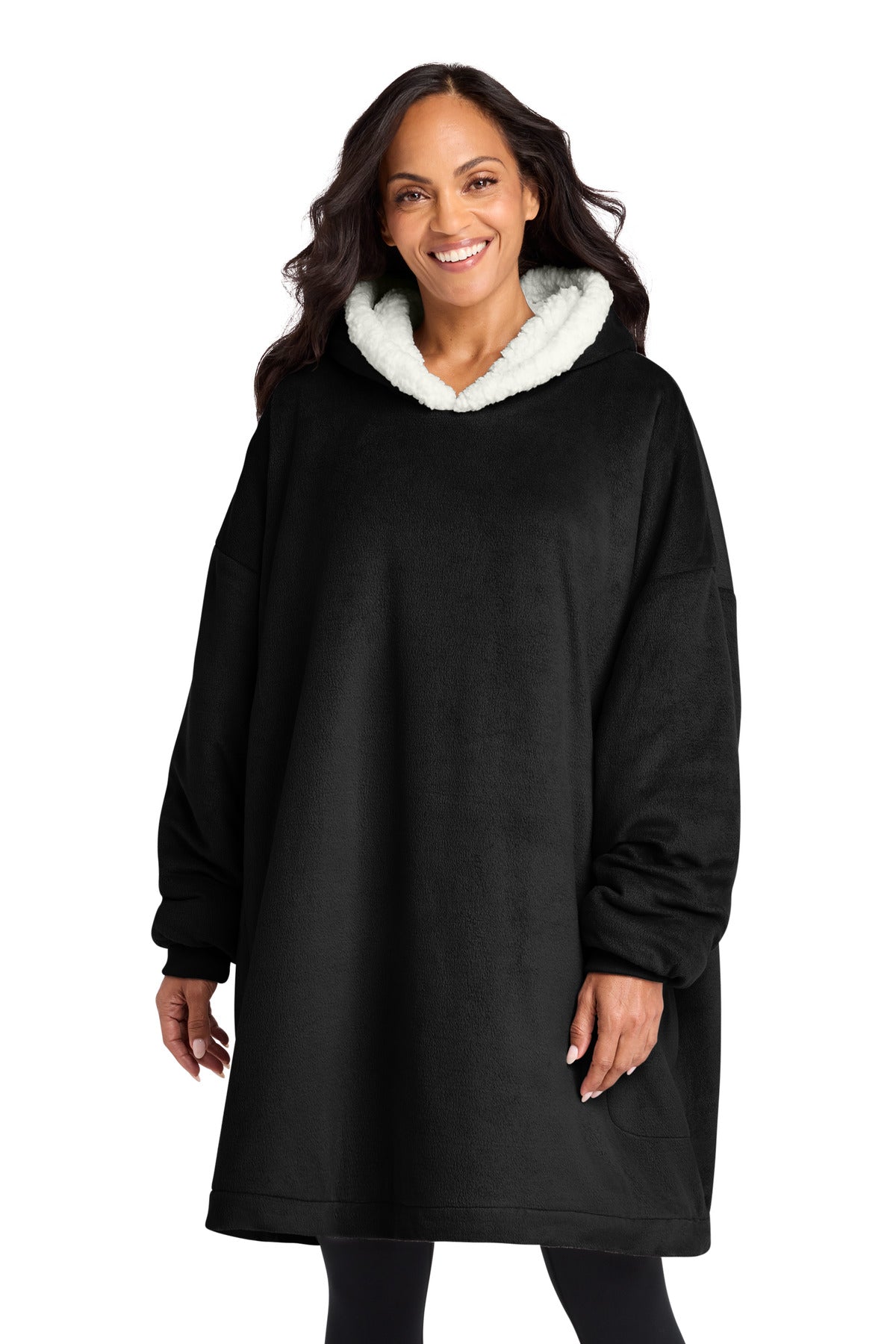 Port Authority Mountain Lodge Wearable Blanket BP41 Black