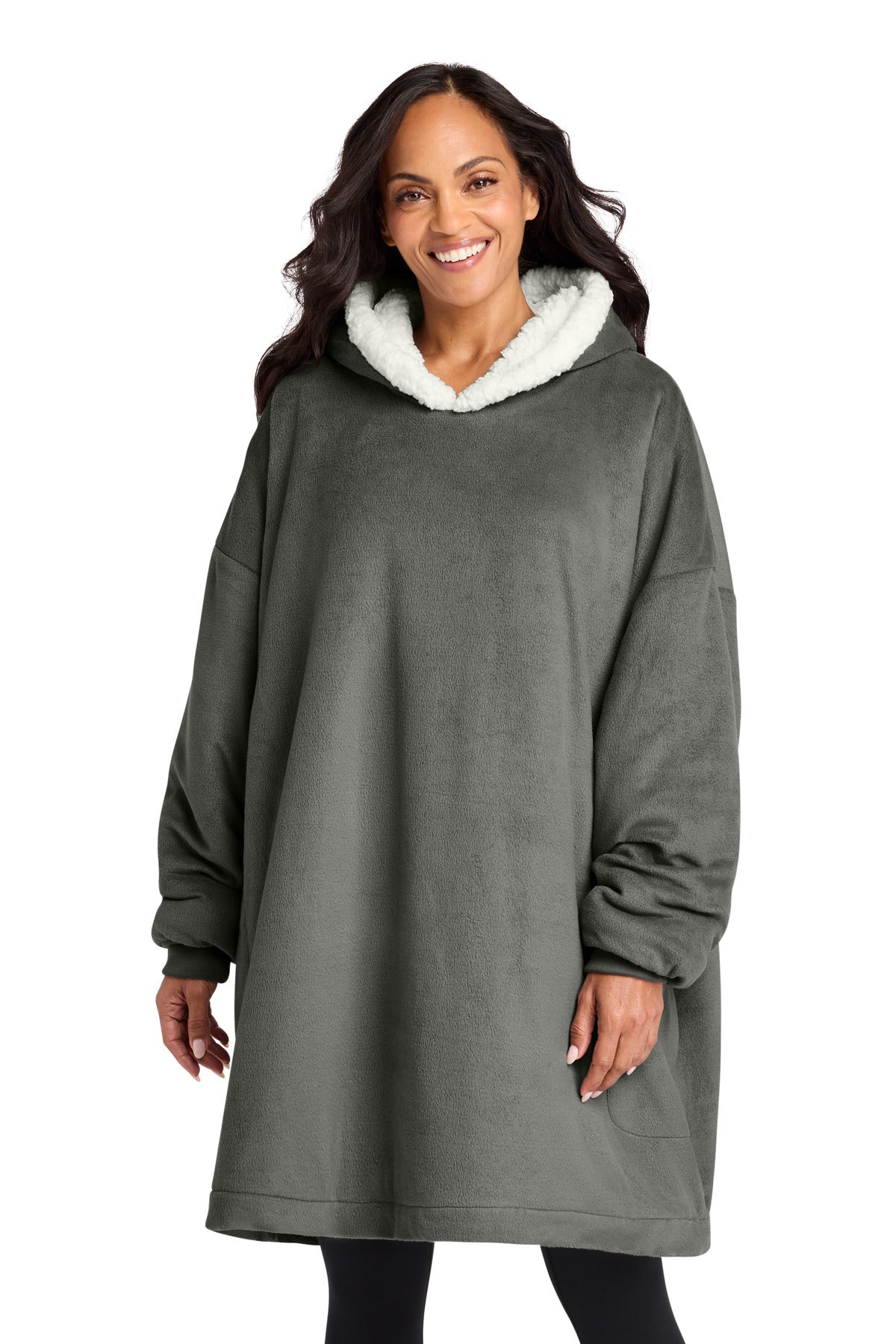 Port Authority Mountain Lodge Wearable Blanket BP41 Hearth Grey