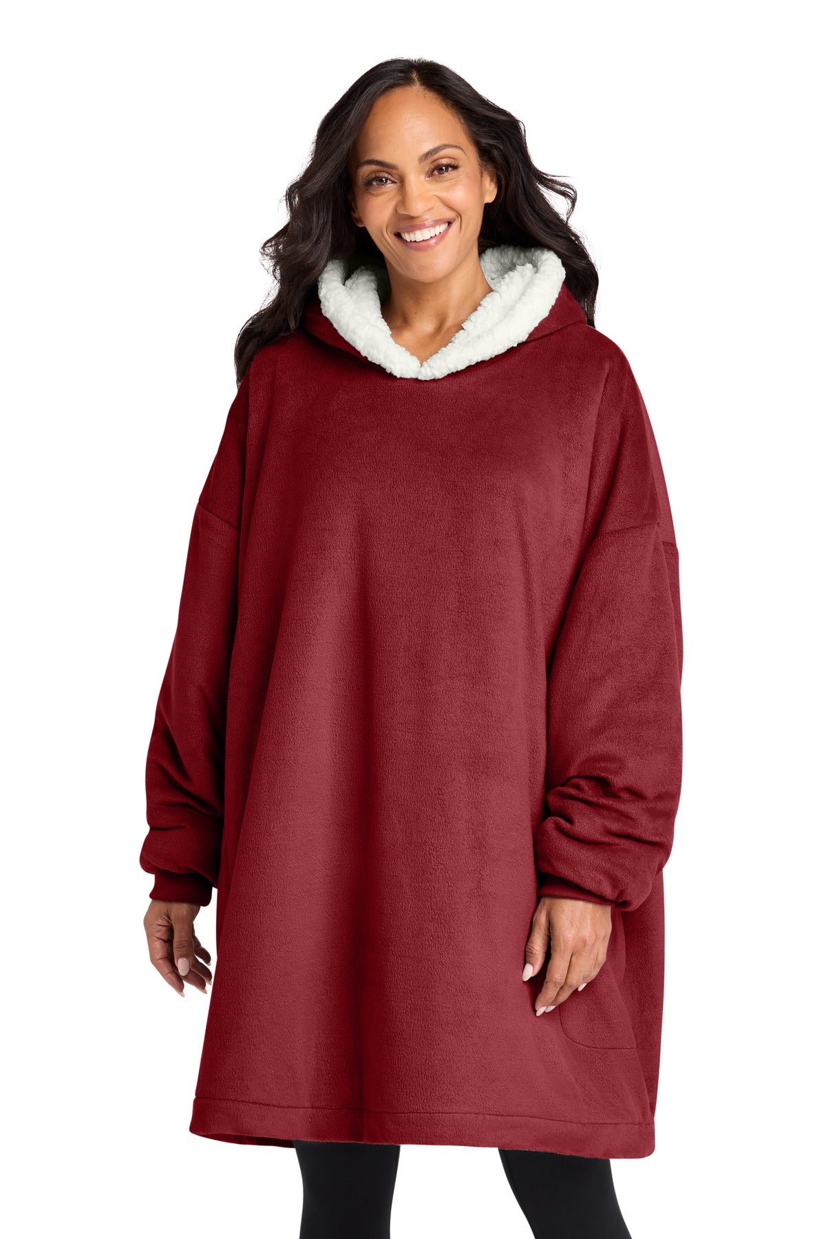 Port Authority Mountain Lodge Wearable Blanket BP41 Red Rhubarb