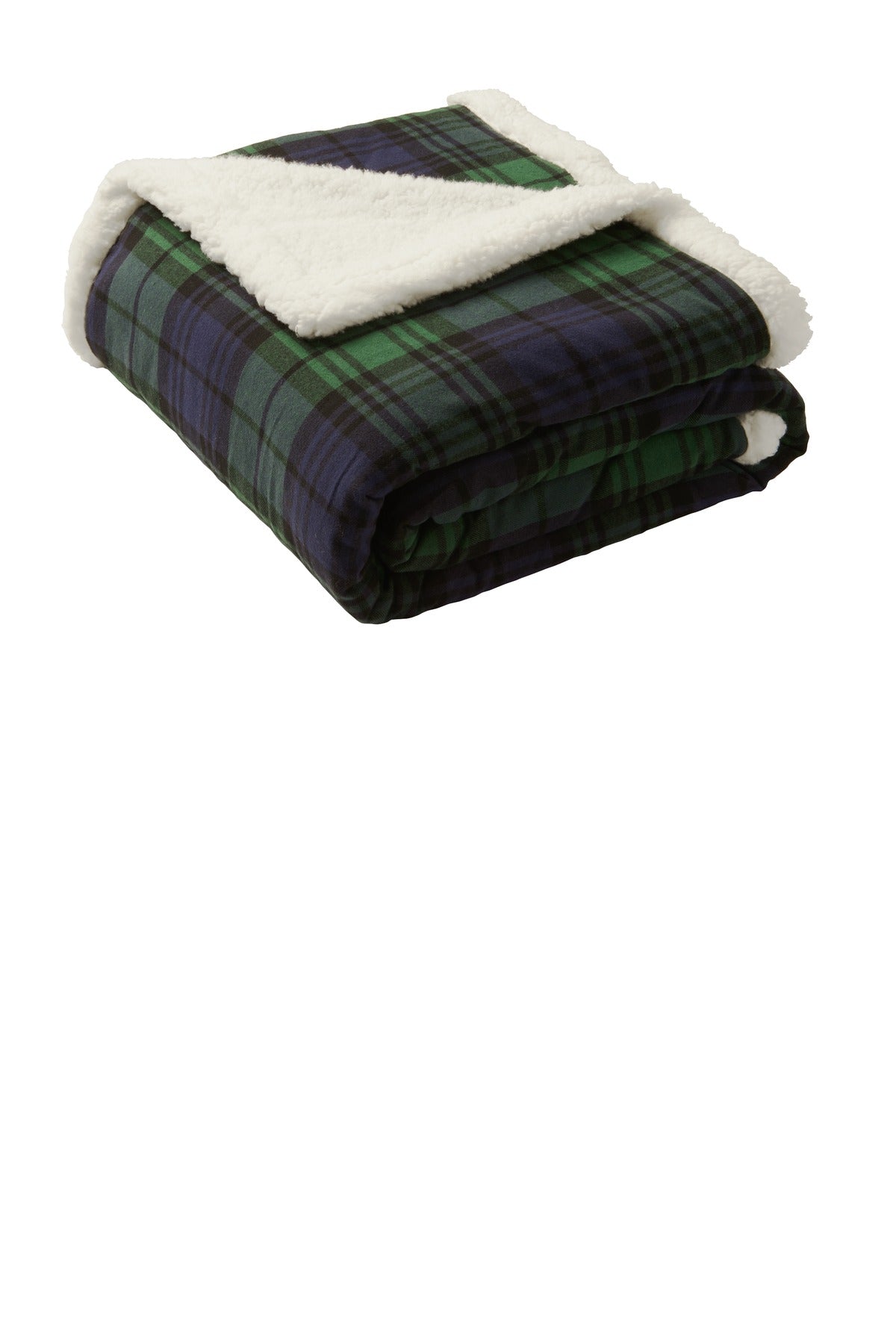 Port Authority Flannel Sherpa Blanket BP43 Black Watch