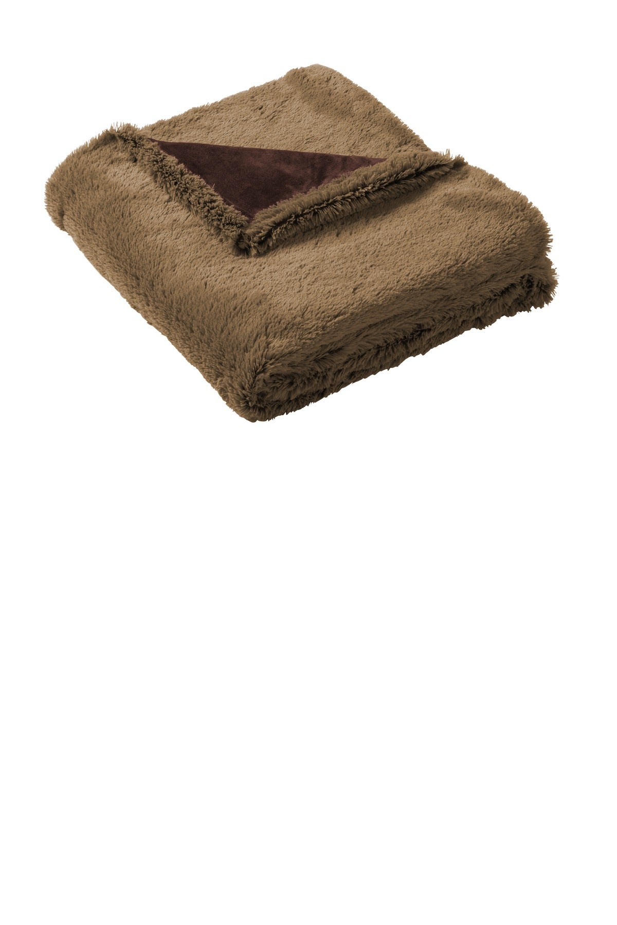 Port Authority Faux Fur Blanket BP45 Fawn/ Espresso Brown