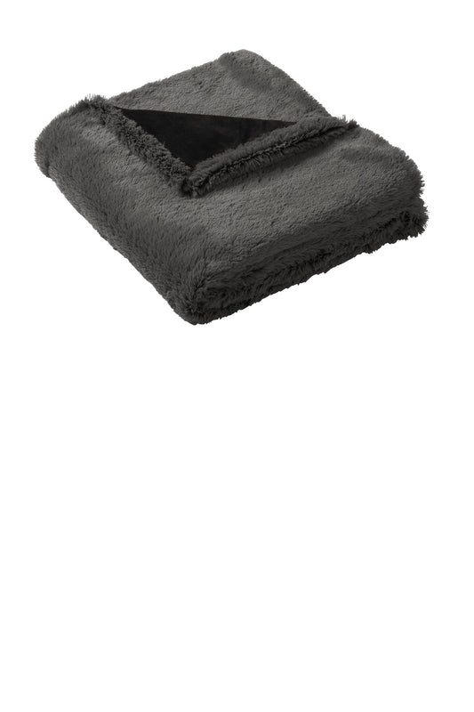 Port Authority Faux Fur Blanket BP45 Shadow Grey/ Deep Black