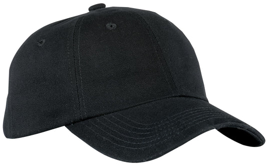 Port Authority Unstructured Brushed Twill Cap BTU Black