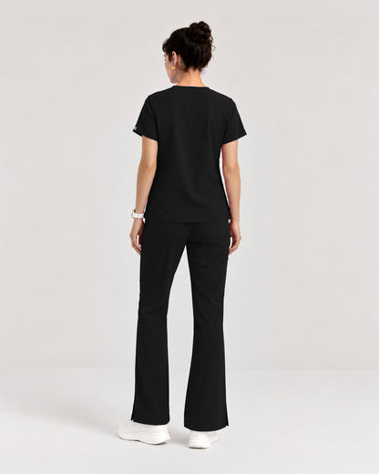 Foundry Women's 1005 Quinn 2 Pocket V-Neck Top Black