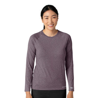 Force Sub-Scrubs C31009 Performance Long Sleeve Tee Black Plum Heather Model Image Front | Carhartt