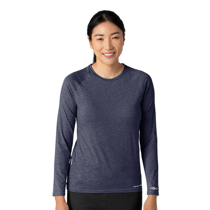 Force Sub-Scrubs C31009 Performance Long Sleeve Tee Navy Heather Model Image Front | Carhartt