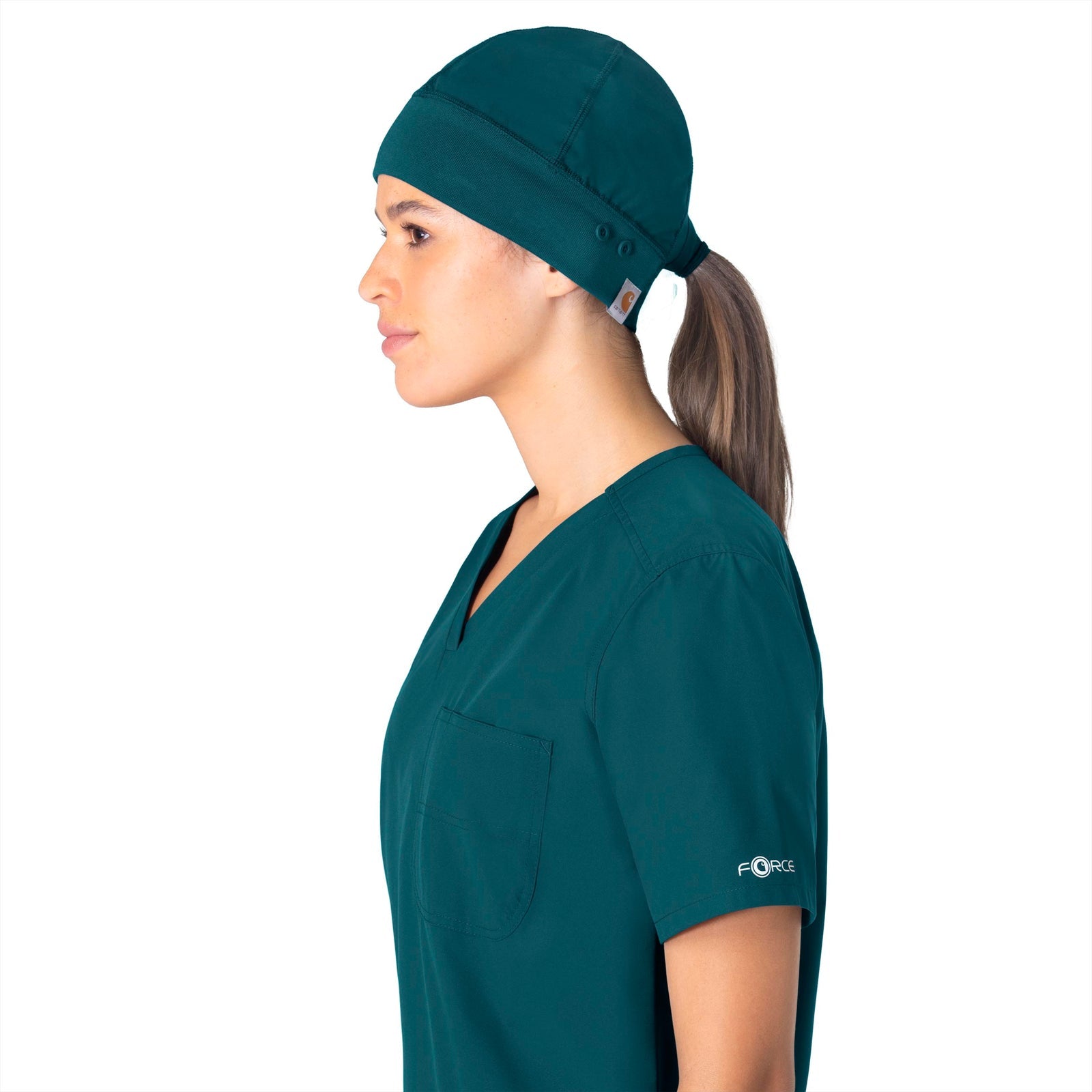 Force Essentials C40013 Unisex Beanie Scrub Cap Caribbean Blue Model Image Front | Carhartt