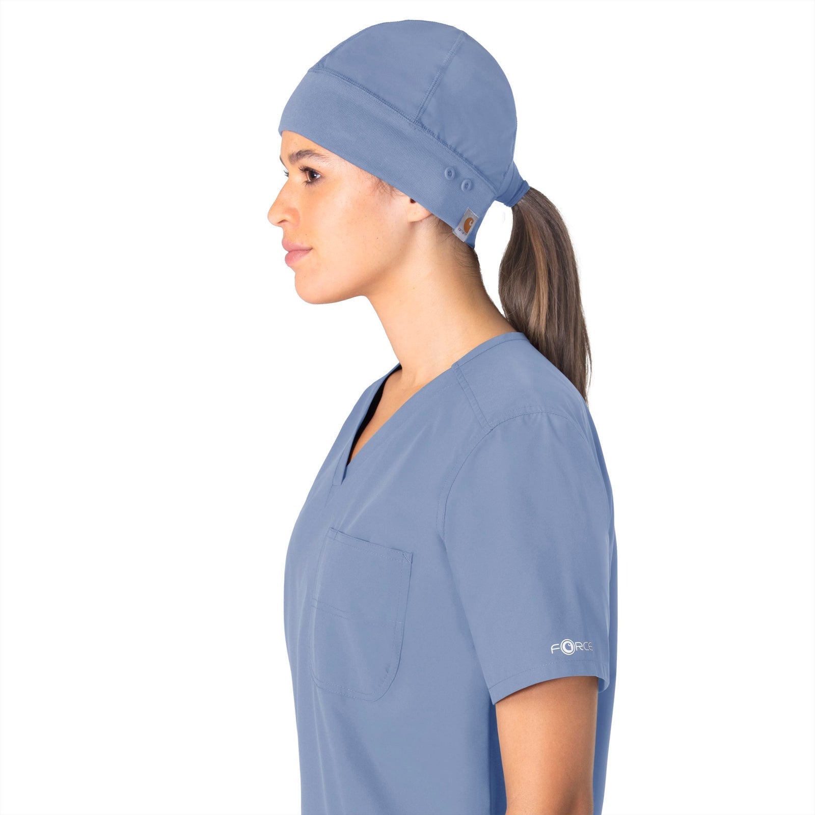 Force Essentials C40013 Unisex Beanie Scrub Cap Ceil Blue Model Image Front | Carhartt