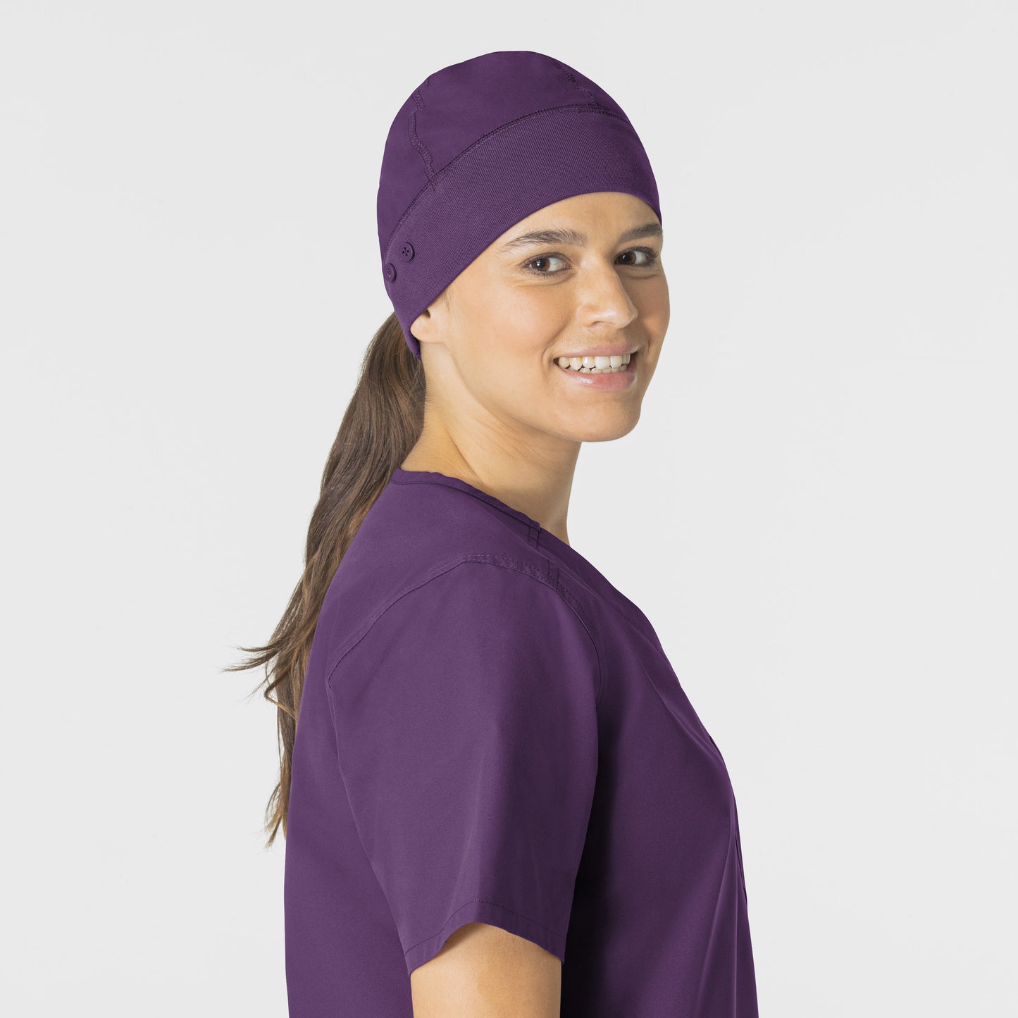 Force Essentials C40013 Unisex Beanie Scrub Cap Eggplant Model Image Front | Carhartt