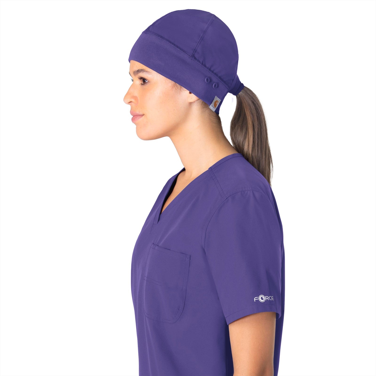 Force Essentials C40013 Unisex Beanie Scrub Cap Grape Model Image Front | Carhartt