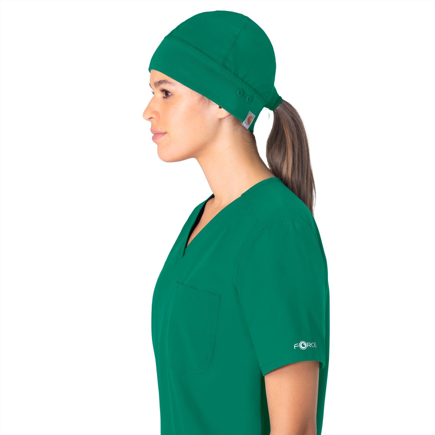 Force Essentials C40013 Unisex Beanie Scrub Cap Hunter Model Image Front | Carhartt