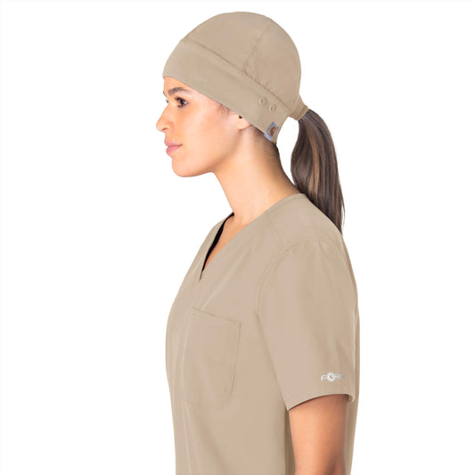 Force Essentials C40013 Unisex Beanie Scrub Hat Khaki Model Image Front | Carhartt