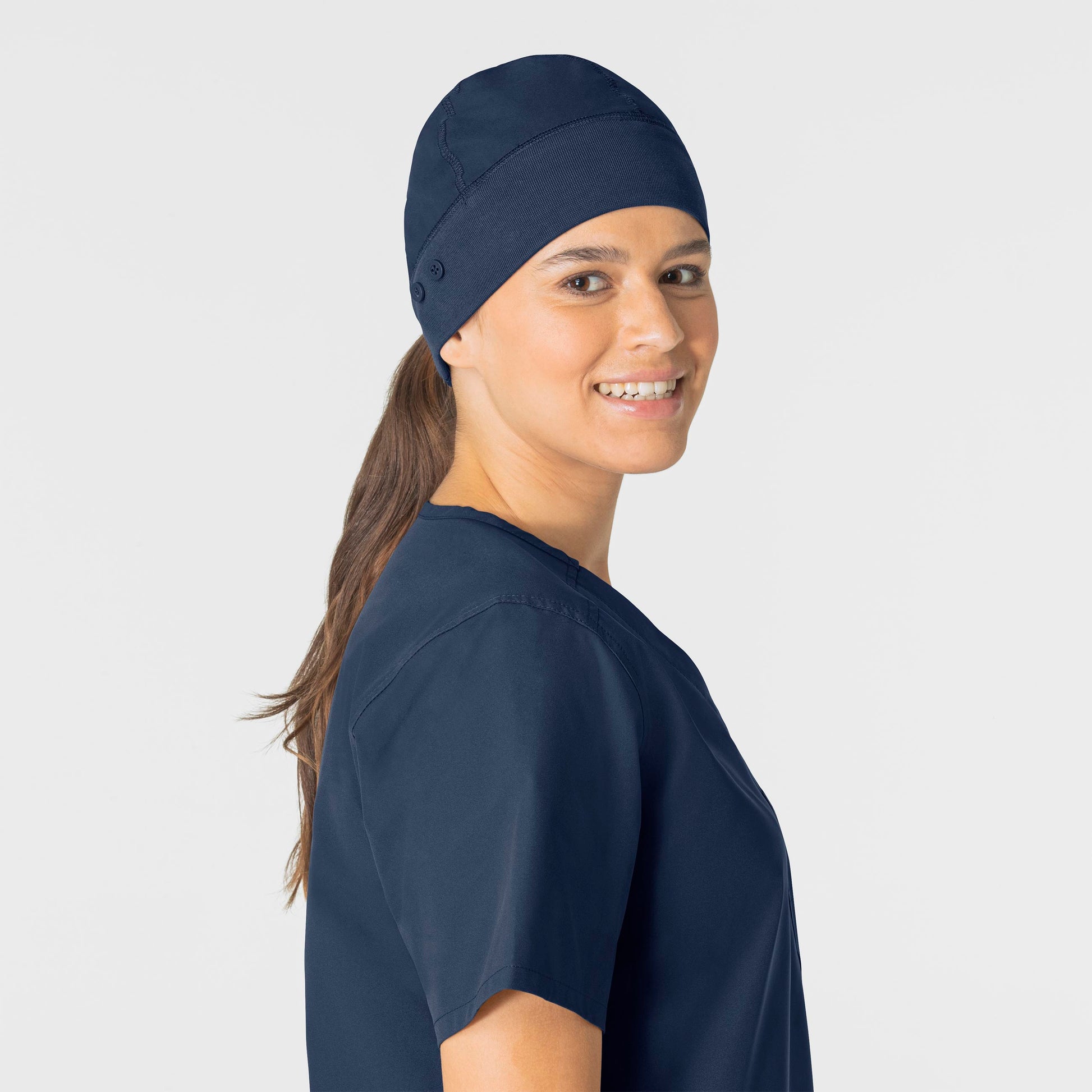 Force Essentials C40013 Unisex Beanie Scrub Hat Navy Model Image Front | Carhartt