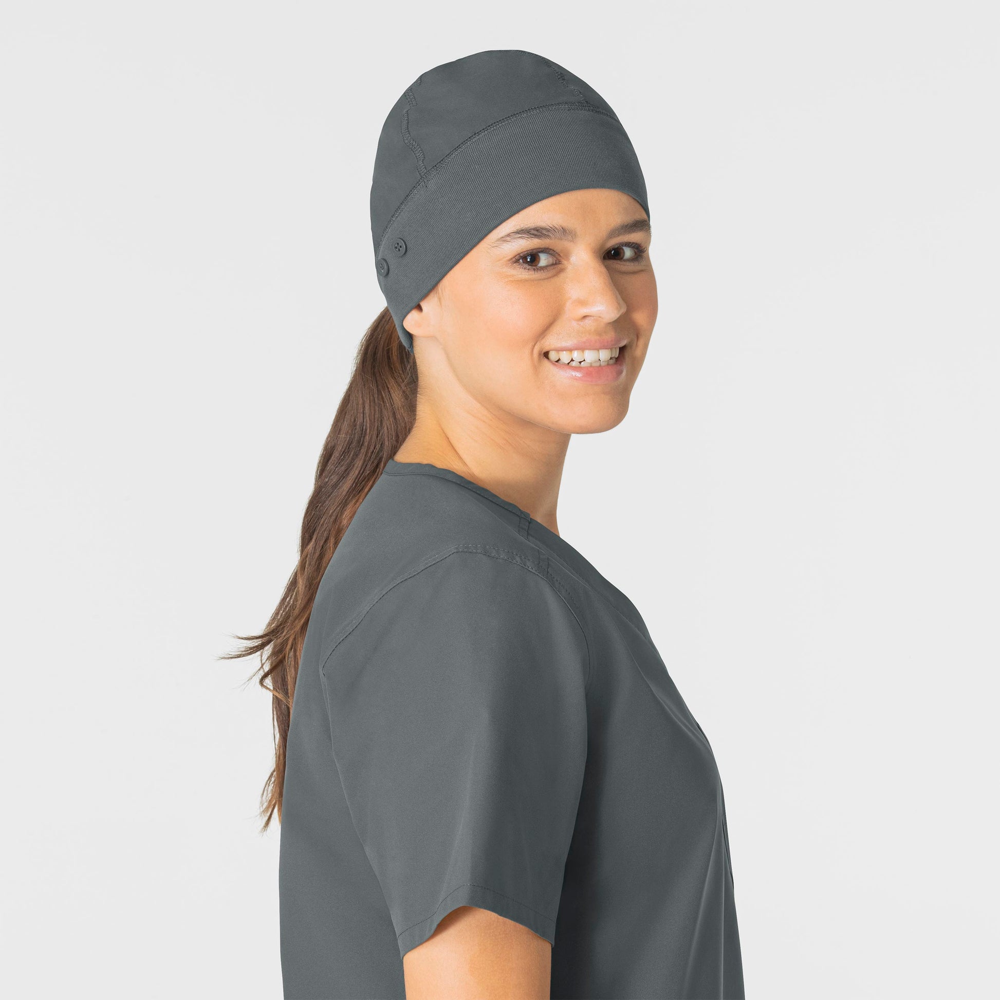 Force Essentials C40013 Unisex Beanie Scrub Cap Pewter Model Image Front | Carhartt