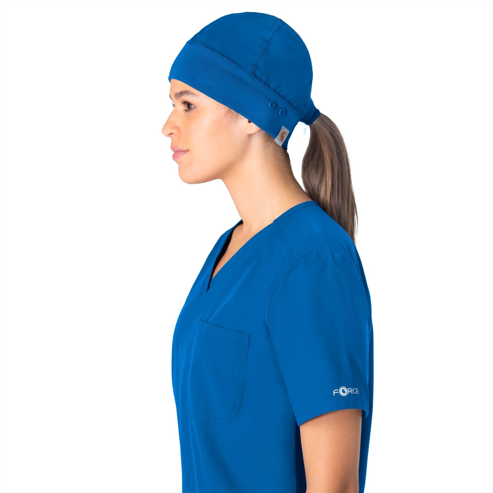 Force Essentials C40013 Unisex Beanie Scrub Cap Royal Model Image Front | Carhartt