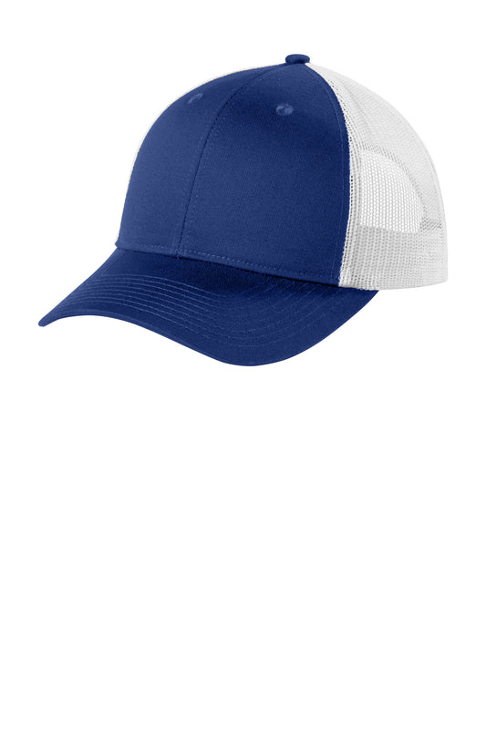 Port Authority Low-Profile Snapback Trucker Cap C402LP Patriot Blue/ White