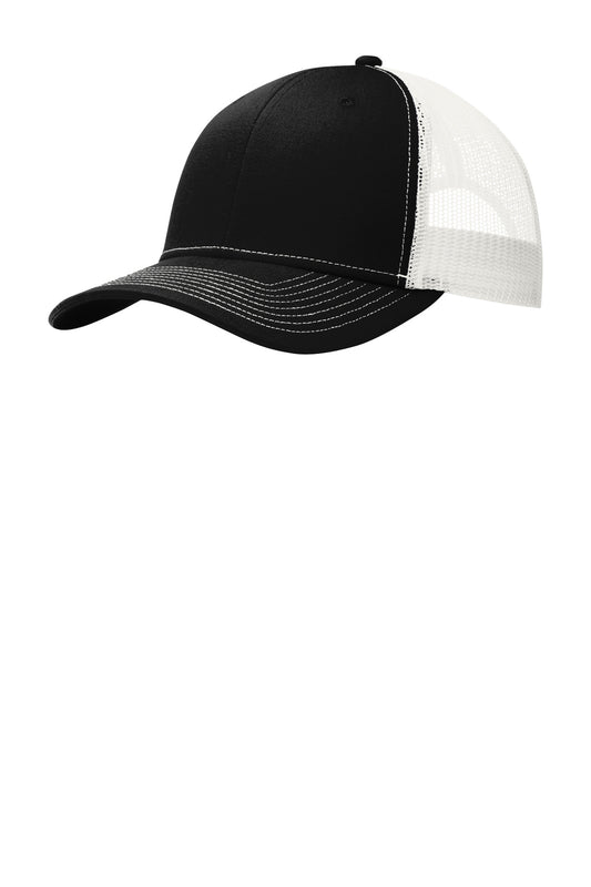 Port Authority Snapback Trucker Cap C402 Black/ White