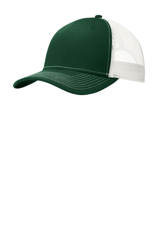 Port Authority Snapback Trucker Cap C402 Dark Green/ White