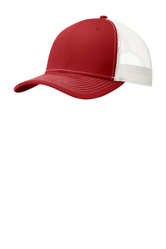 Port Authority Snapback Trucker Cap C402 Flame Red/ White