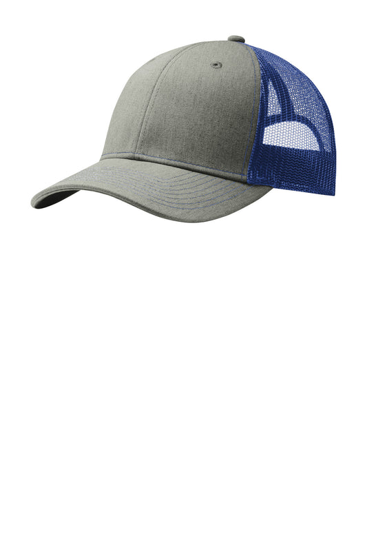 Port Authority Snapback Trucker Cap C402 Heather Grey/ Patriot Blue