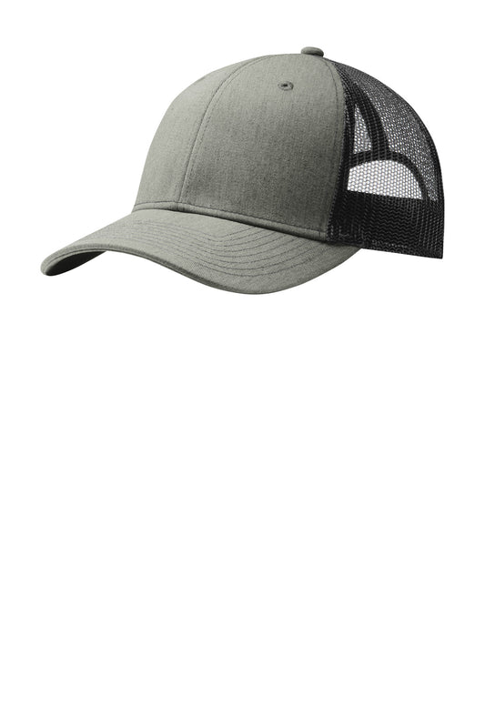 Port Authority Snapback Trucker Cap C402 Heather Grey/ Black