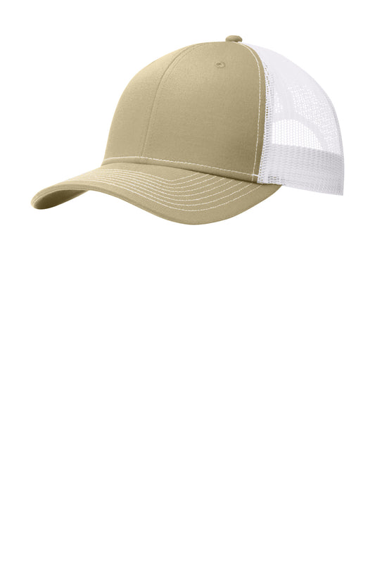 Port Authority Snapback Trucker Cap C402 Light Khaki/ White