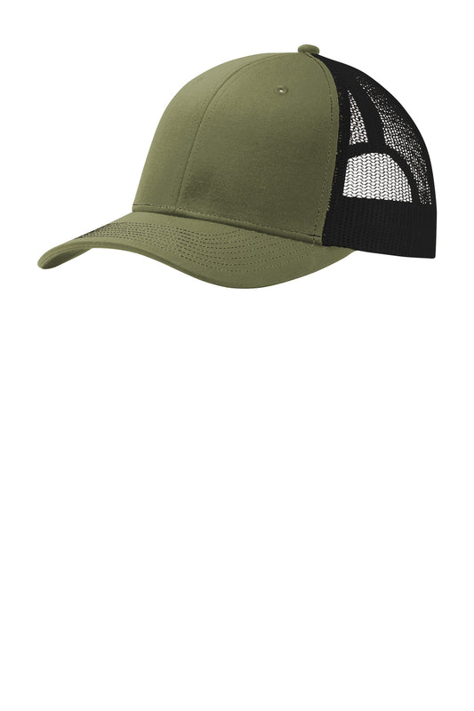 Port Authority Snapback Trucker Cap C402 Olive Drab Green/ Black