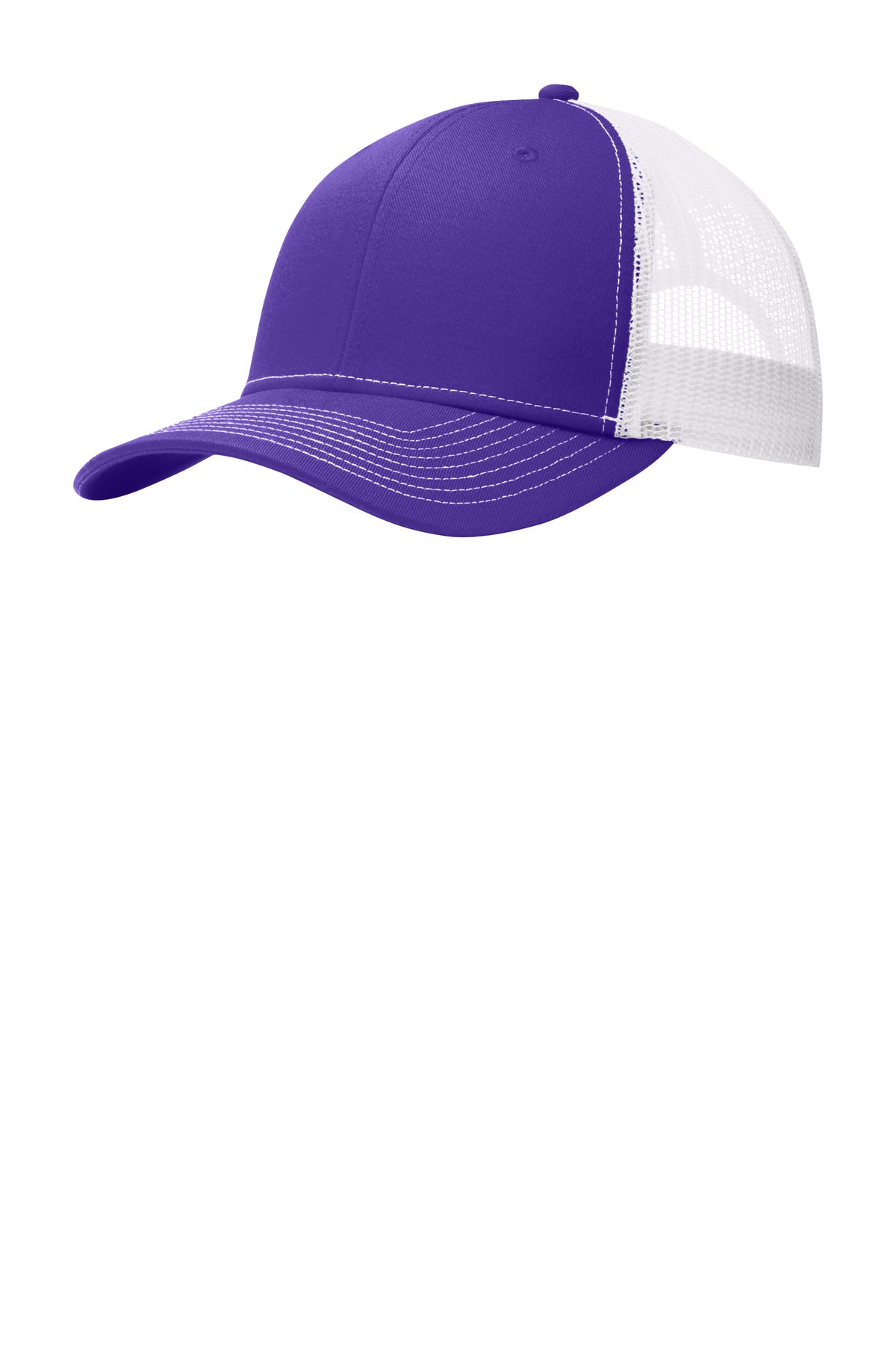 Port Authority Snapback Trucker Cap C402 Purple/ White