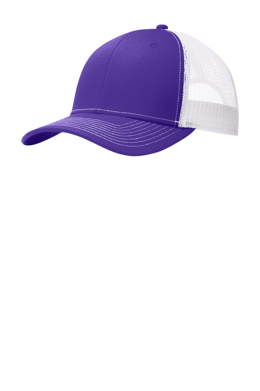 Port Authority Snapback Trucker Cap C402 Purple/ White