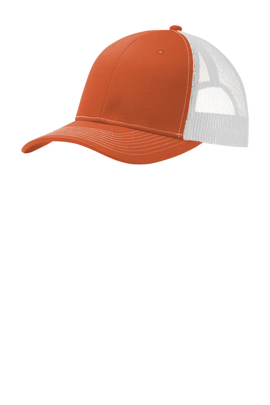 Port Authority Snapback Trucker Cap C402 Texas Orange/ White