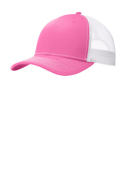 Port Authority Snapback Trucker Cap C402 True Pink/ White