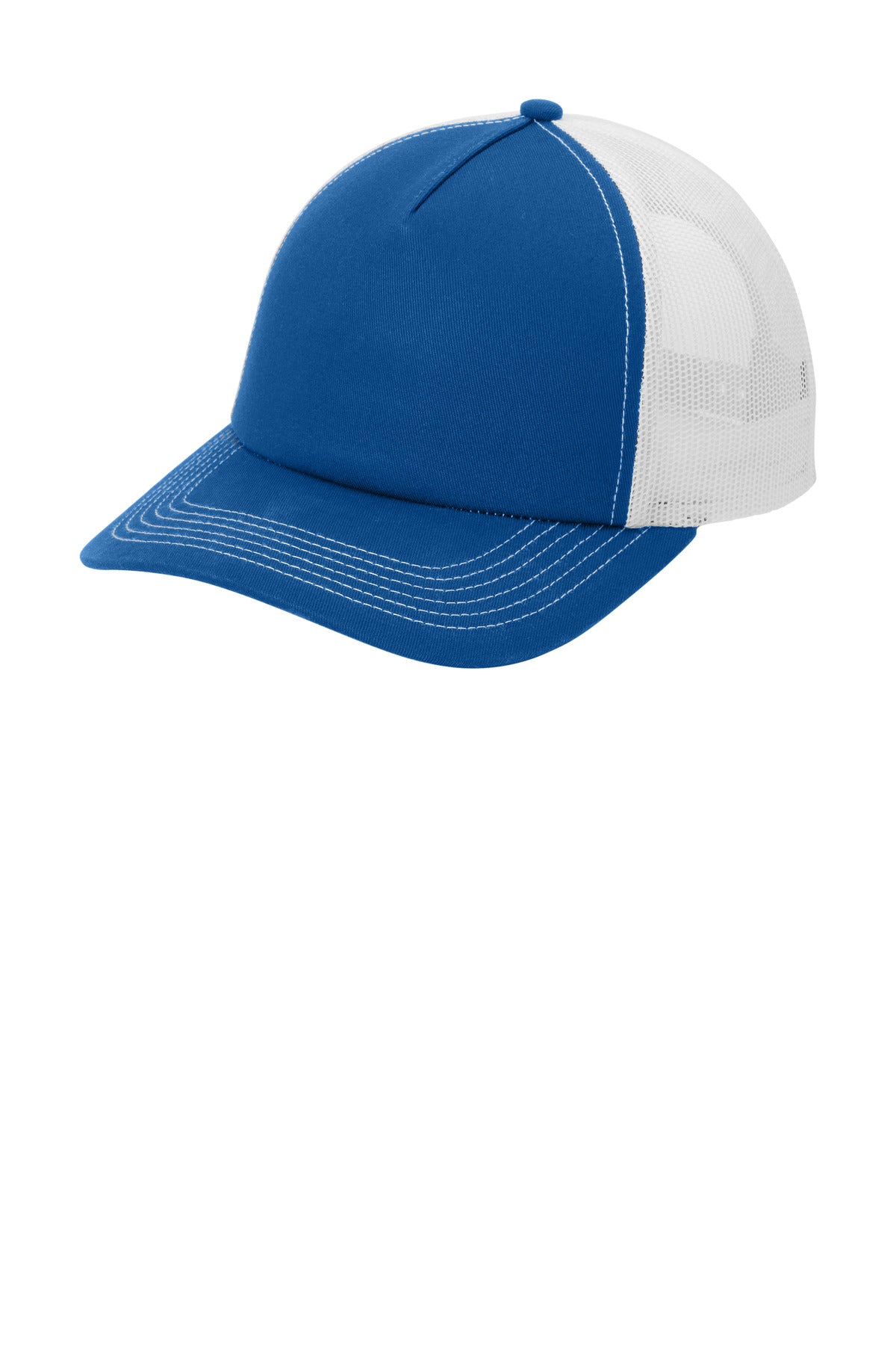 Port Authority Low-Profile Snapback 5-Panel Trucker Cap C405LP Patriot Blue/ White